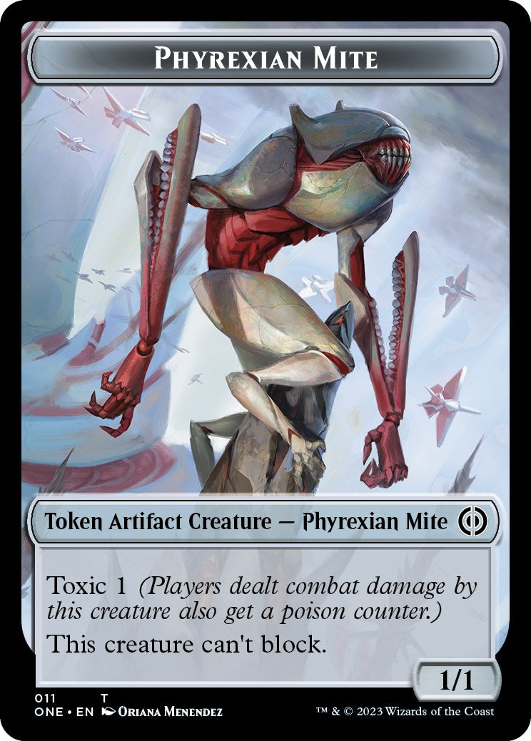 Phyrexian Mite (011) // Emblem - Koth, Fire of Resistance Double-Sided Token